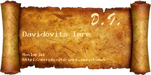 Davidovits Imre névjegykártya